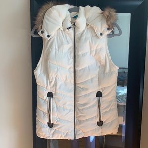 Green Tea • Puffer Vest w Faux Fur Small